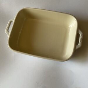 STAUB RECTANGULAR CERAMIC BAKING DISH MERINGUE CREAM NWOT